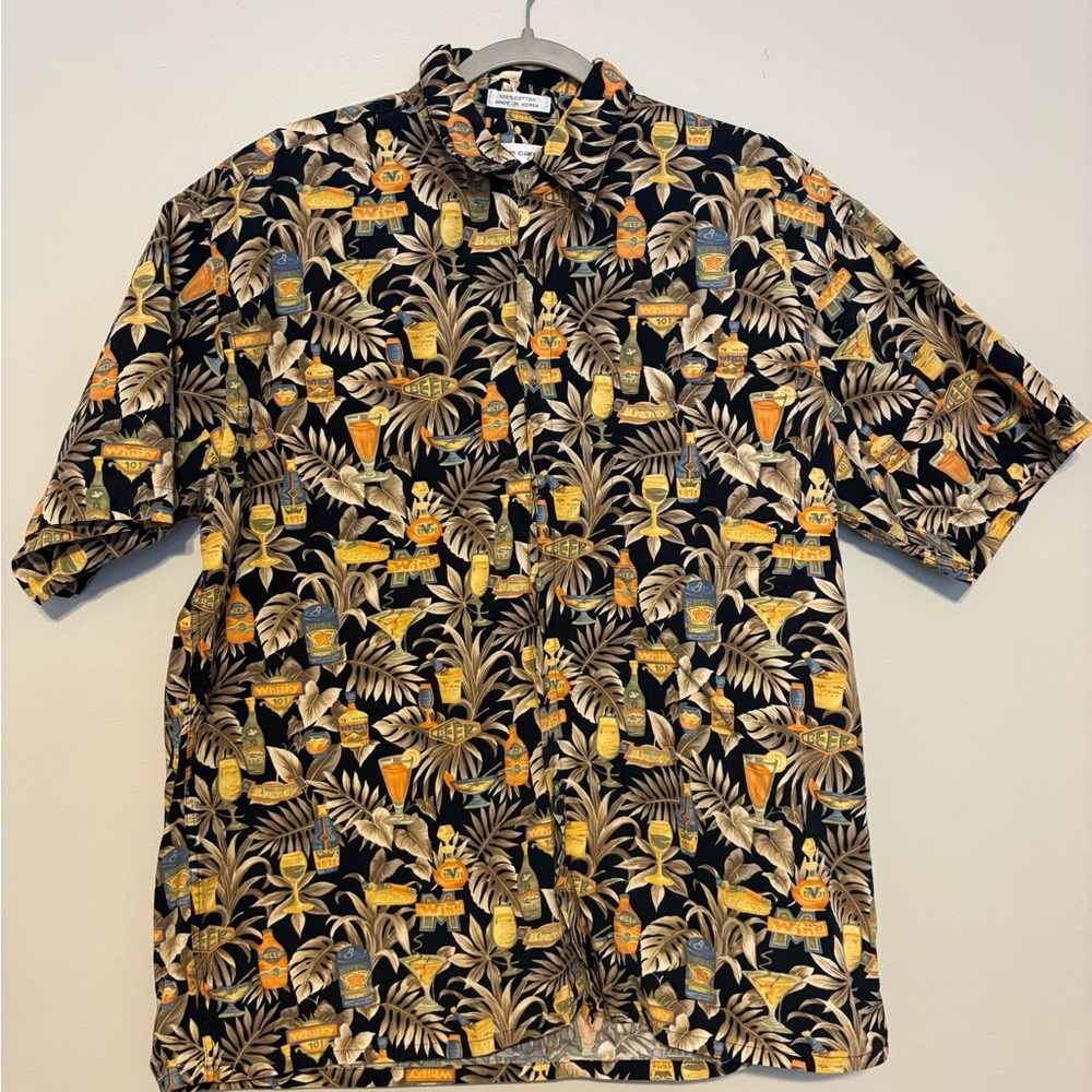 Black Hawaiian beer Patterned Shirt